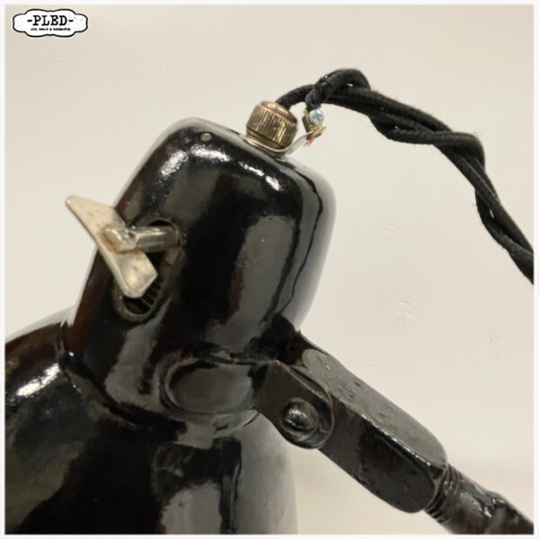 Oude schaarlamp met zwart emaille kap, Bauhaus, DRGM - Afbeelding 12