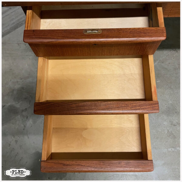 Vintage teak houten bureau - Afbeelding 13