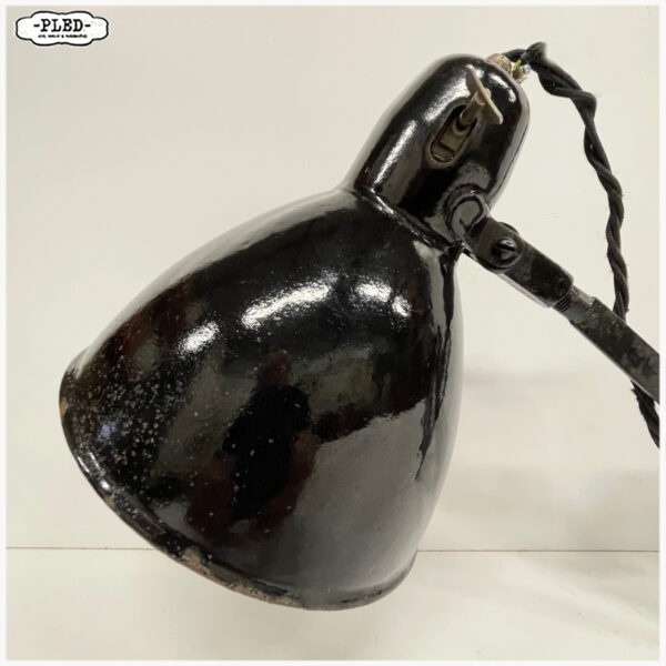 Oude schaarlamp met zwart emaille kap, Bauhaus, DRGM - Afbeelding 11