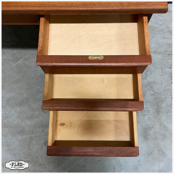 Vintage teak houten bureau - Afbeelding 14