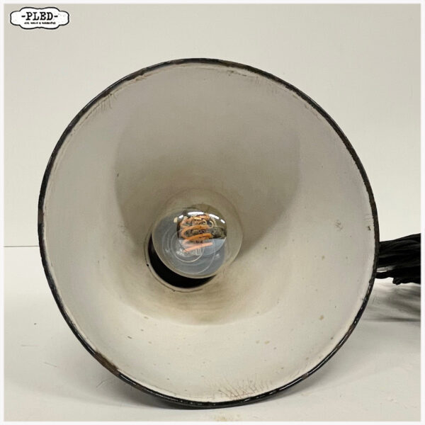 Oude schaarlamp met zwart emaille kap, Bauhaus, DRGM - Afbeelding 14