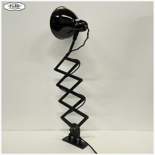 Oude schaarlamp met zwart emaille kap, Bauhaus, DRGM - Afbeelding 8