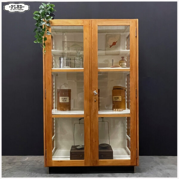 Vintage houten laboratoriumkast, 1960