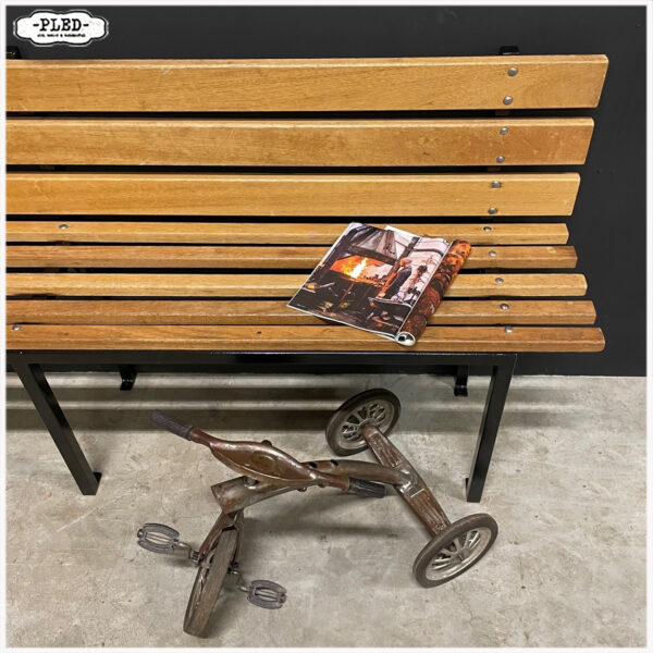 Hardhouten bankje met rugleuning - Afbeelding 5