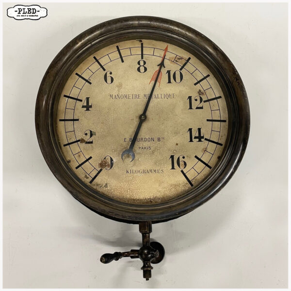 Antieke manometer E. Bourbon, Paris - Afbeelding 12