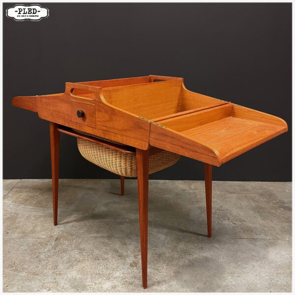 Vintage teak Deens naaikastje, sixties - Afbeelding 2