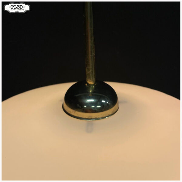 Opaline pendellamp met messing pendel - Afbeelding 11