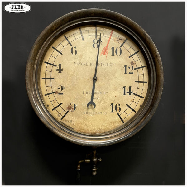 Antieke manometer E. Bourbon, Paris - Afbeelding 3