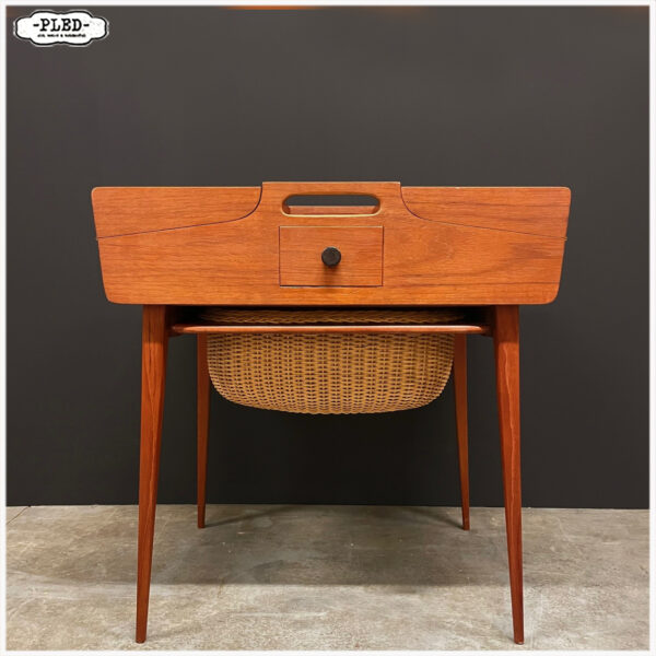 Vintage teak Deens naaikastje, sixties - Afbeelding 4