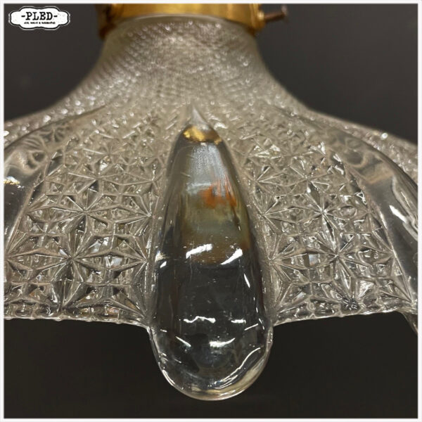 Oude Holophane glazen hanglamp - Afbeelding 9