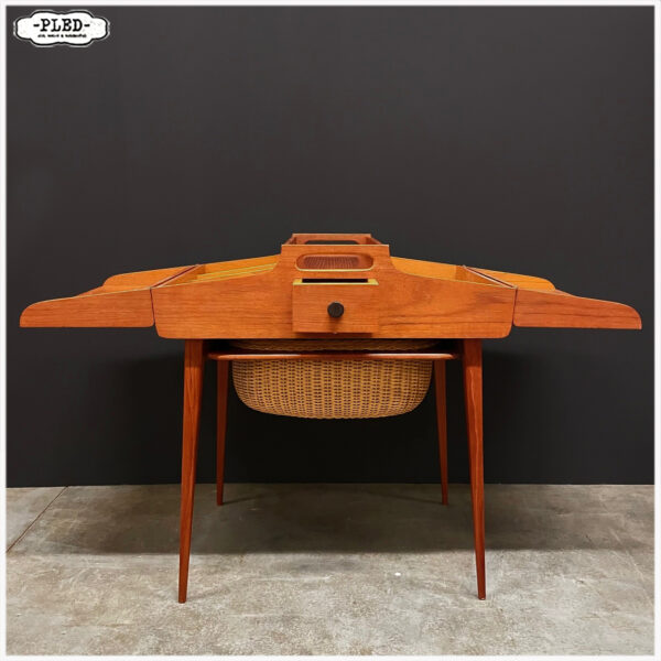 Vintage teak Deens naaikastje, sixties - Afbeelding 6