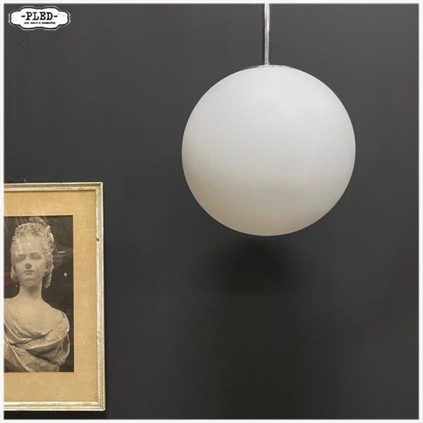 Vintage opaline hanglamp, Bol, Glashütte Limburg - Afbeelding 3