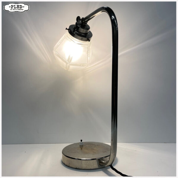 Art Deco bureaulamp met gefacetteerde kap - Afbeelding 4