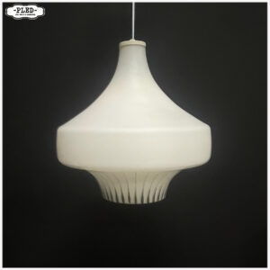 Vintage opaline pendel lamp, space age, Dřevo Humpolec