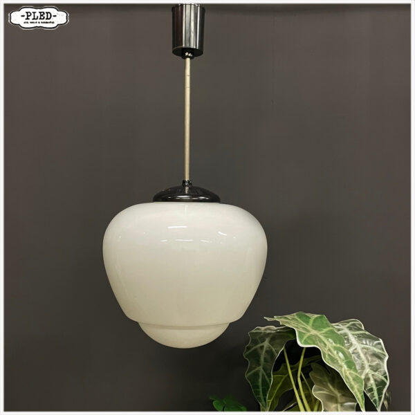 art deco opaline plafondlamp (groot)