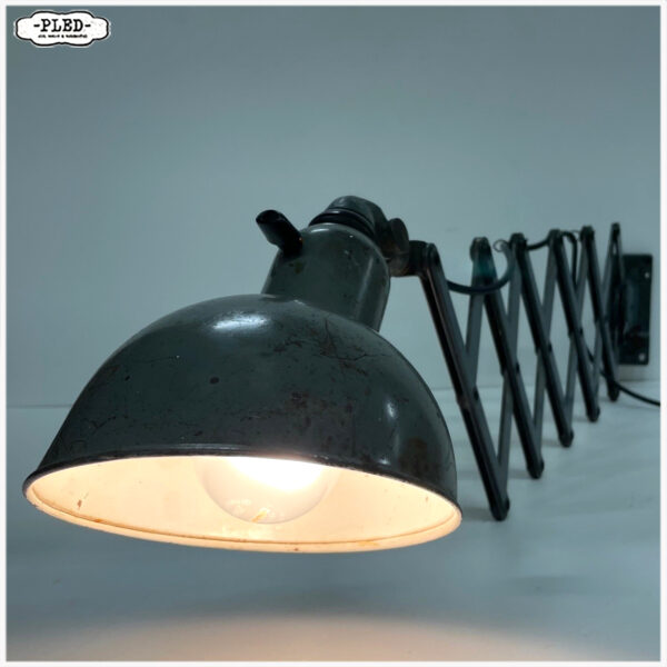 Oude, mooi gepatineerde schaarlamp, jaren dertig - Afbeelding 4