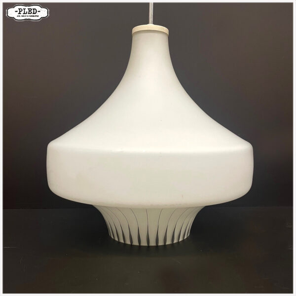Vintage opaline pendel lamp, space age, Dřevo Humpolec - Afbeelding 6