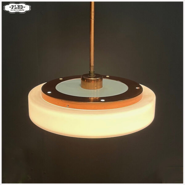 Vintage Space Age opaline pendellamp - Afbeelding 2