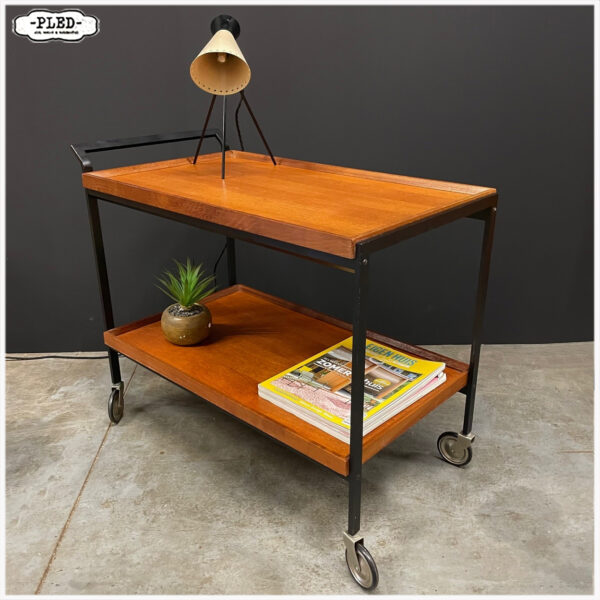 Vintage teak serveertrolley, Opal