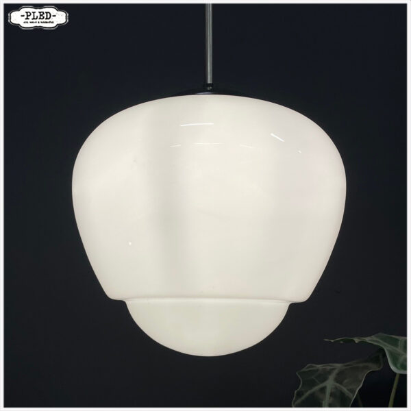 art deco opaline plafondlamp (groot) - Afbeelding 9