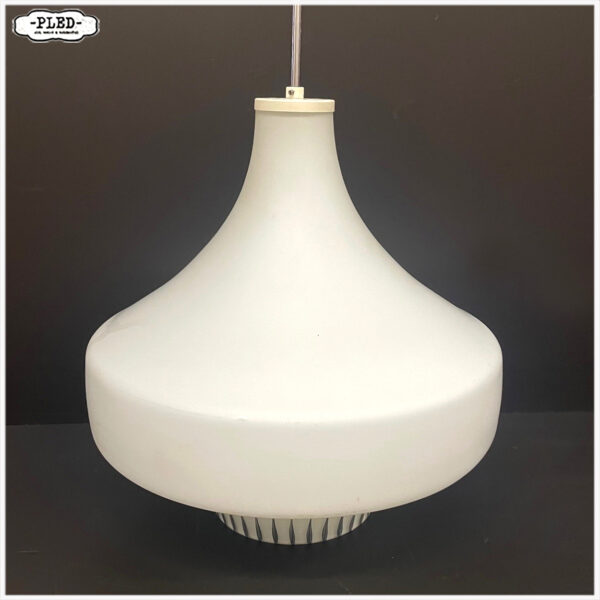 Vintage opaline pendel lamp, space age, Dřevo Humpolec - Afbeelding 8