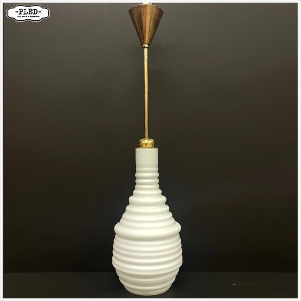 Fraaie pendellamp, opaalglas, Tsjechoslowakije, sixties - Afbeelding 5