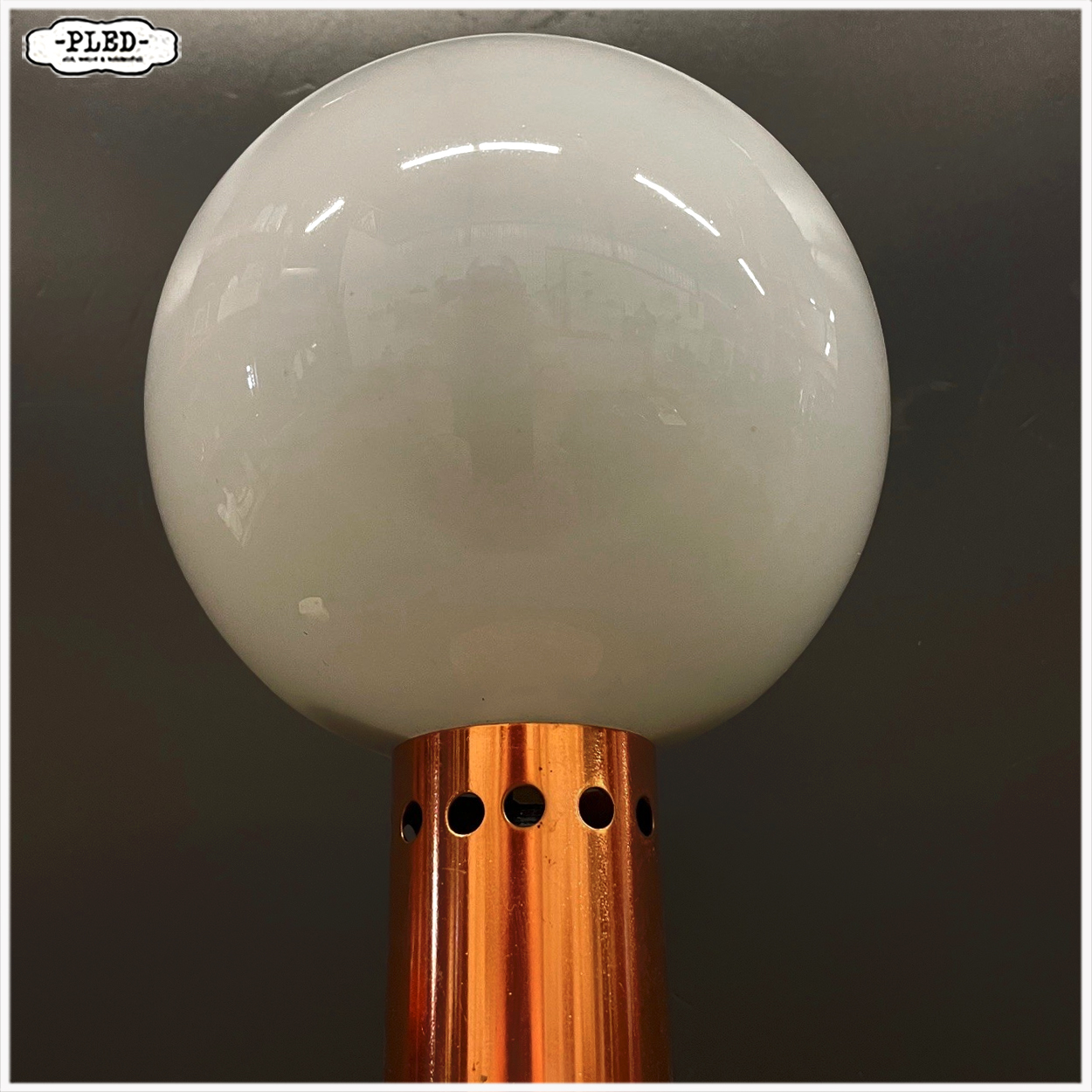 Vintage opaalglazen tafellamp - Afbeelding 4