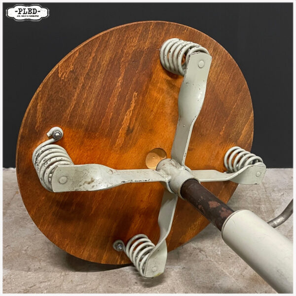 Vintage industrieel krukje met veren - Afbeelding 4
