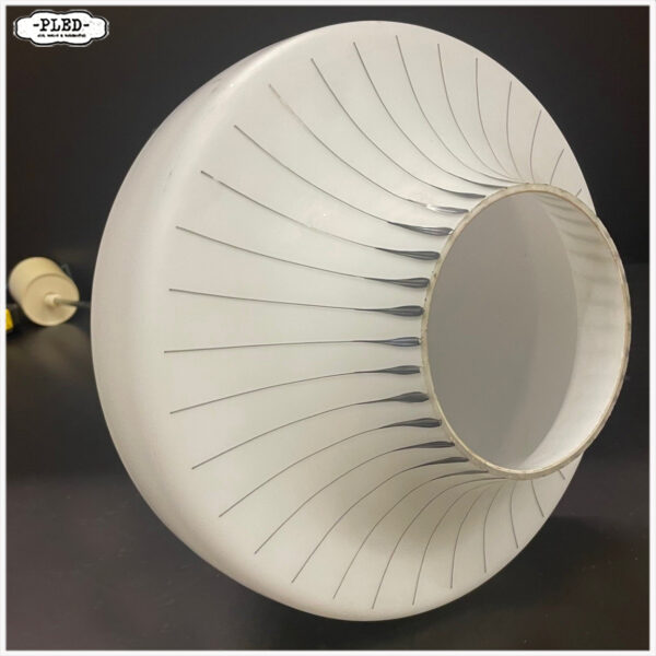 Vintage opaline pendel lamp, space age, Dřevo Humpolec - Afbeelding 11