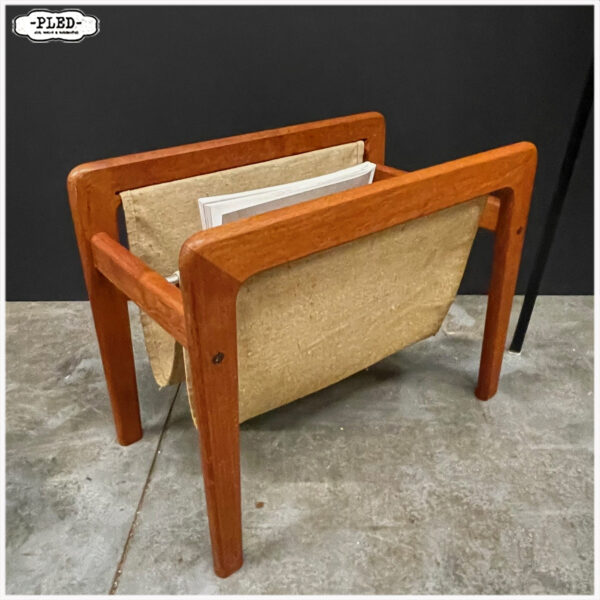 Deense Mid Century tijdschriftenhouder, teak - Afbeelding 7