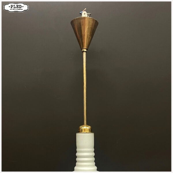 Fraaie pendellamp, opaalglas, Tsjechoslowakije, sixties - Afbeelding 7