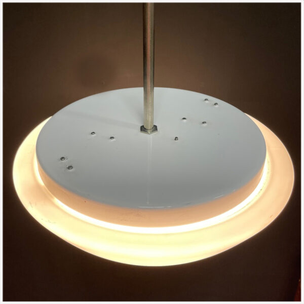 Vintage opaline pendellamp met schaalvormige kap - Afbeelding 7