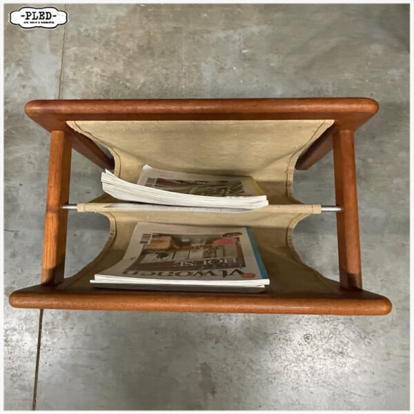 Deense Mid Century tijdschriftenhouder, teak - Afbeelding 8