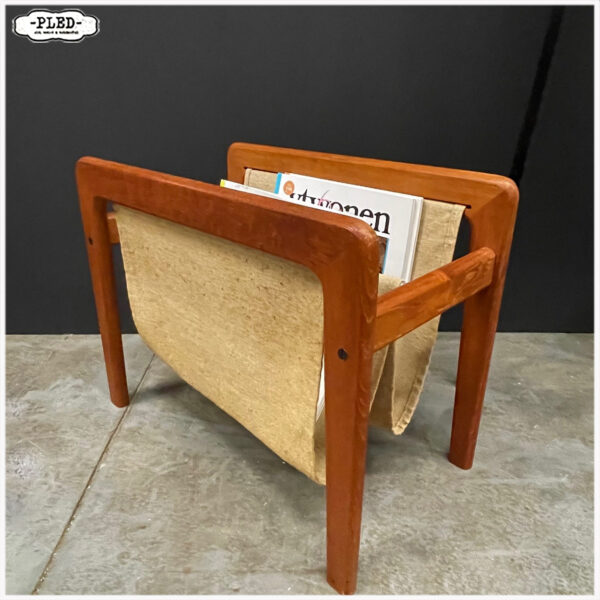 Deense Mid Century tijdschriftenhouder, teak - Afbeelding 9