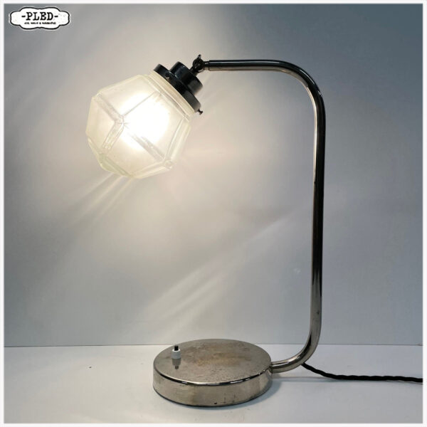 Art Deco bureaulamp met gefacetteerde kap - Afbeelding 3