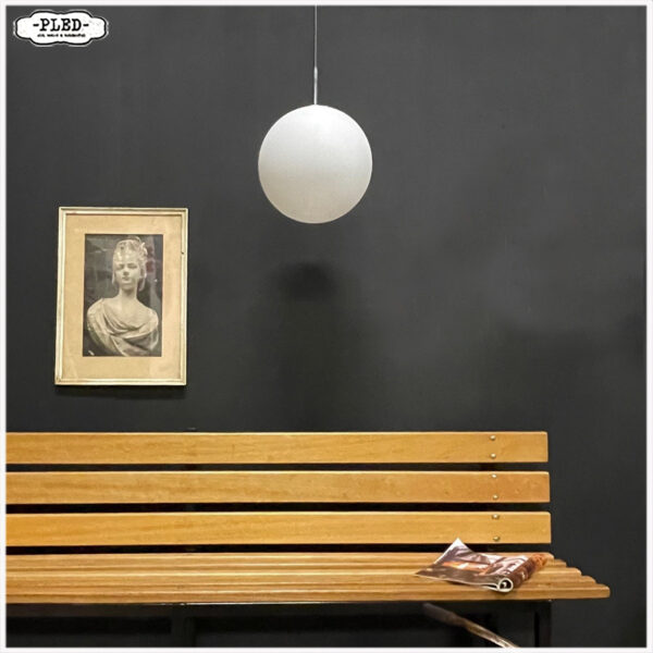 Vintage opaline hanglamp, Bol, Glashütte Limburg - Afbeelding 6