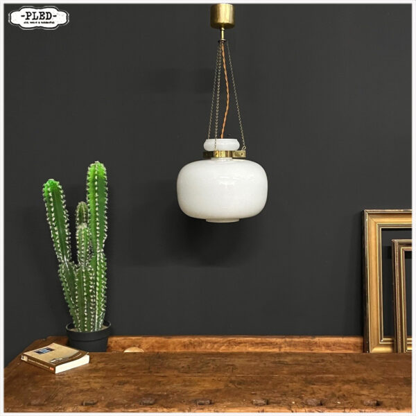 Vintage opaline hanglamp - Afbeelding 9