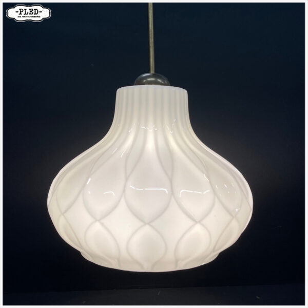 Vintage opaline pendellamp, Bohemen - Afbeelding 3
