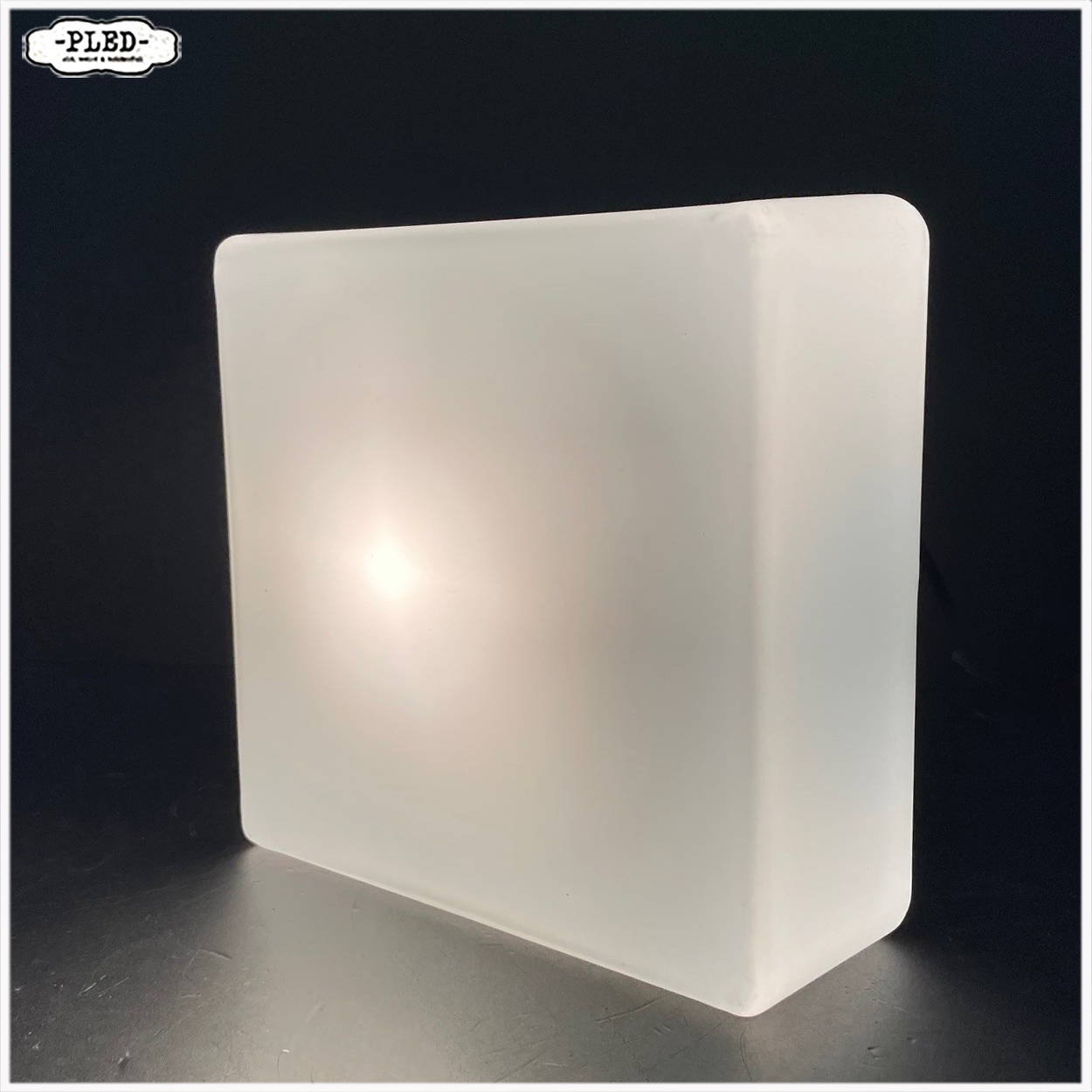 Vintage RZB plafonnière, opaal glas (22 x 22 cm)