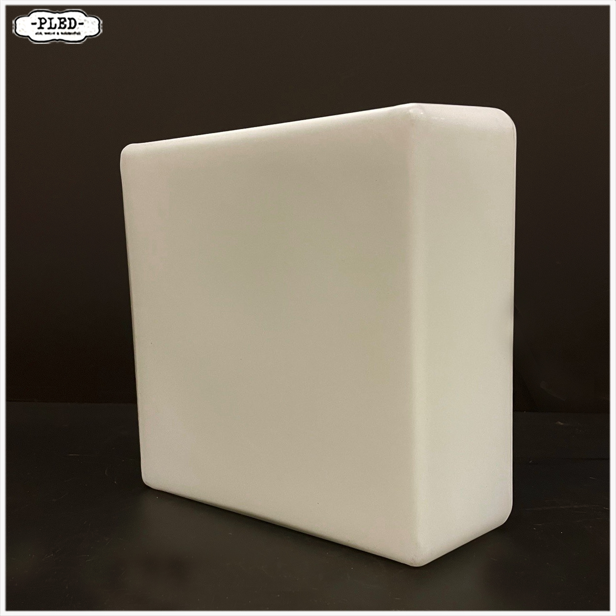 Vintage RZB plafonnière, opaal glas (22 x 22 cm) - Afbeelding 2