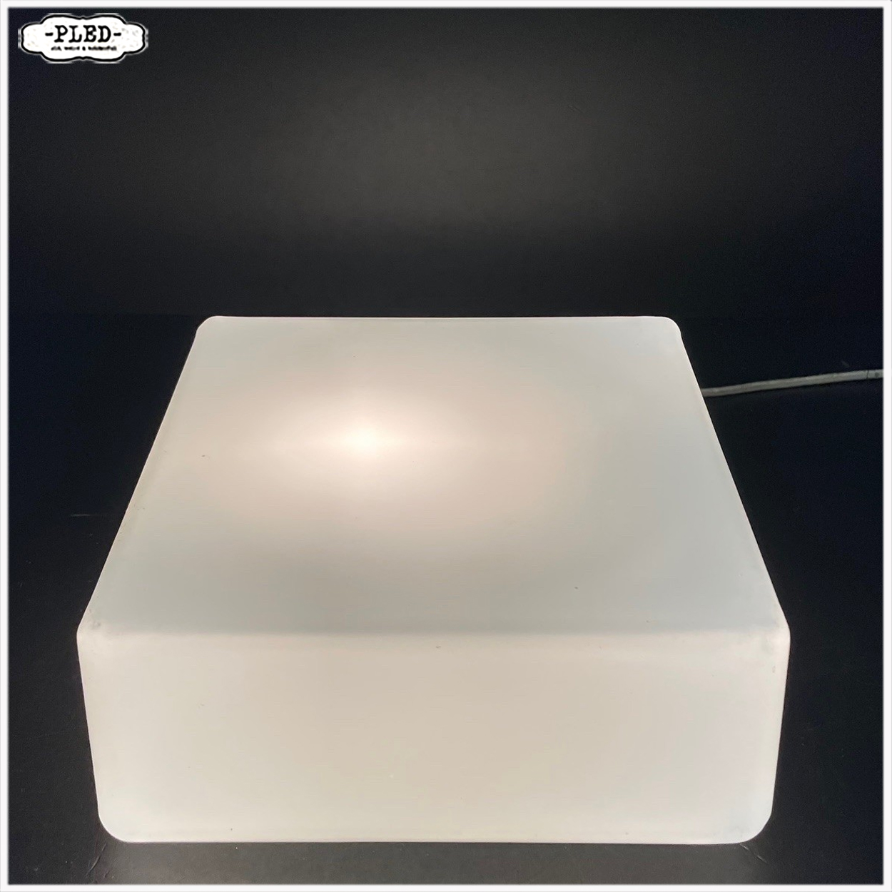 Vintage RZB plafonnière, opaal glas (22 x 22 cm) - Afbeelding 3