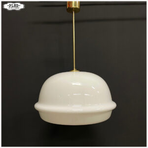 Grote vintage opaline pendellamp, Karel Volf
