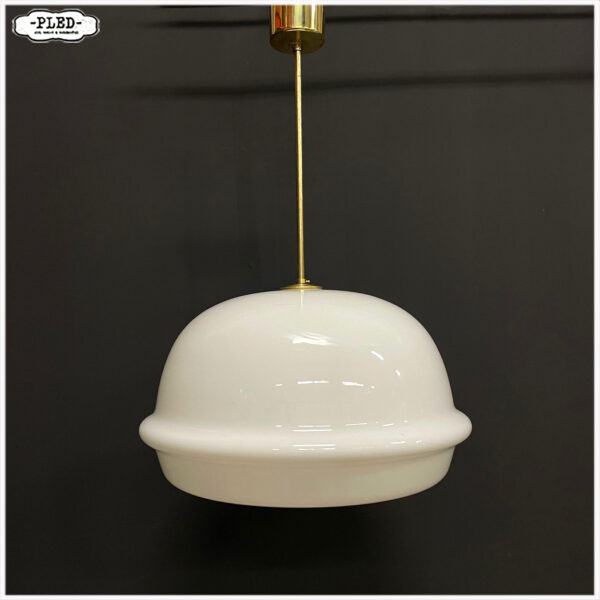 Grote vintage opaline pendellamp, Karel Volf
