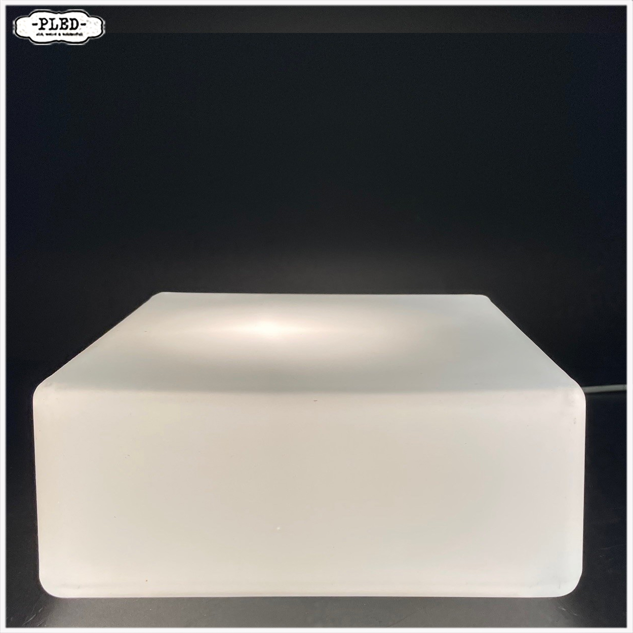 Vintage RZB plafonnière, opaal glas (22 x 22 cm) - Afbeelding 4