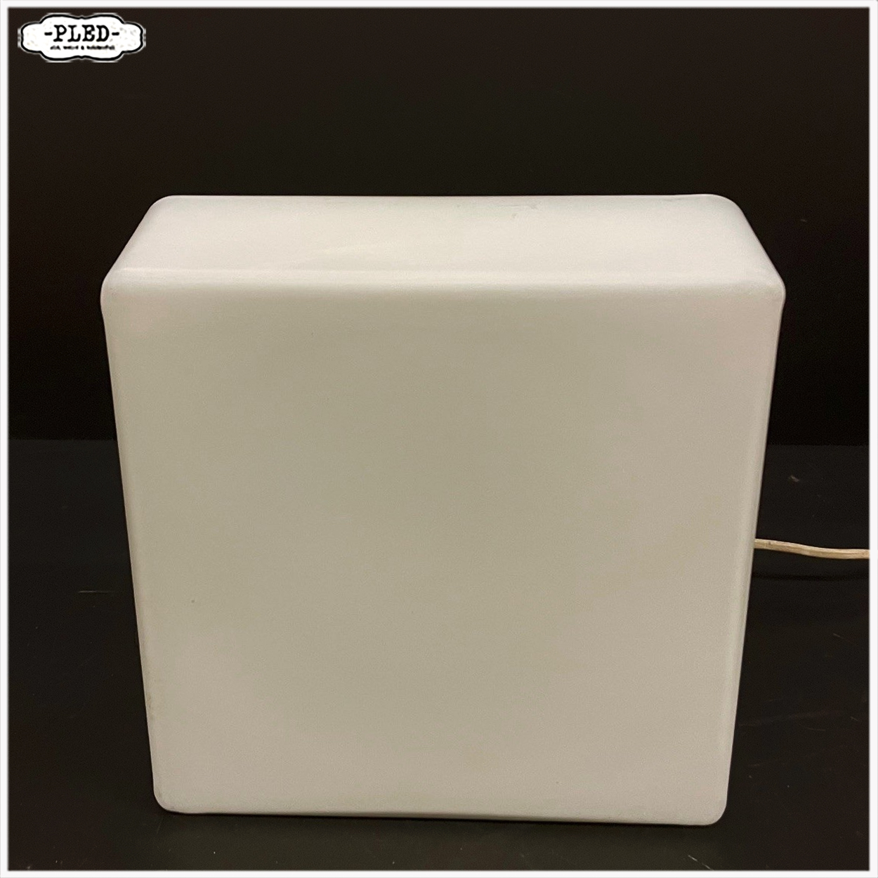 Vintage RZB plafonnière, opaal glas (22 x 22 cm) - Afbeelding 6