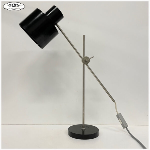 Vintage bureaulamp / tafellamp, zwart bakeliet en chroom