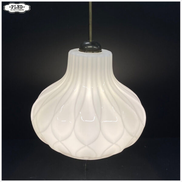 Vintage opaline pendellamp, Bohemen - Afbeelding 5
