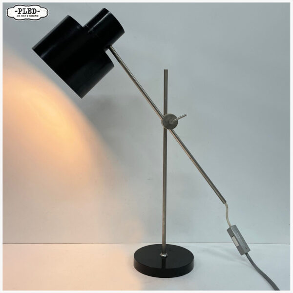 Vintage bureaulamp / tafellamp, zwart bakeliet en chroom - Afbeelding 2