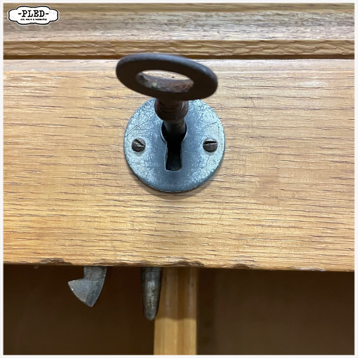 Originele eikenhouten Jerry roldeurkast, jaren 1930, USA - Afbeelding 21