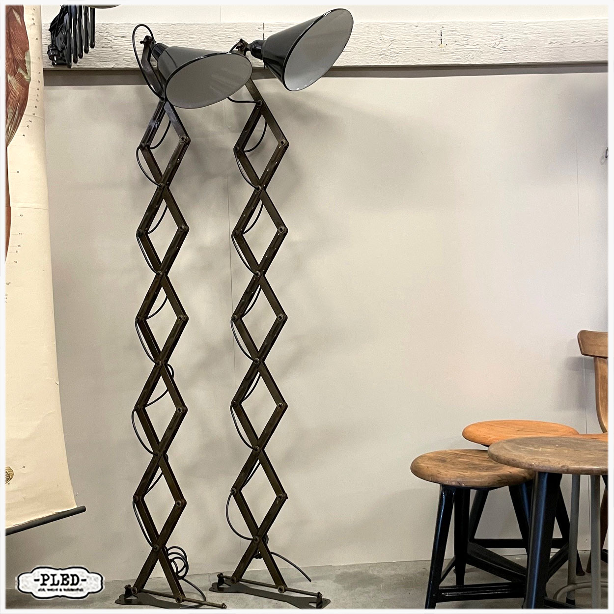 Karakteristieke, grote schaarlamp met een lengte van 2 meter - Afbeelding 7